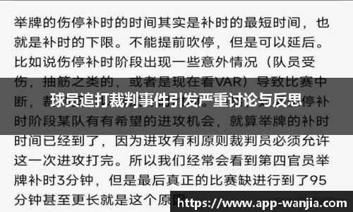 球员追打裁判事件引发严重讨论与反思